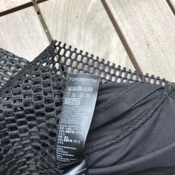 TOPSHOP Black Mesh A Line Mini Skirt - Picture 5 of 10